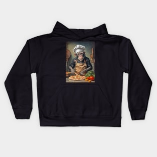 Chimpanzee Pizza Chef Card Kids Hoodie